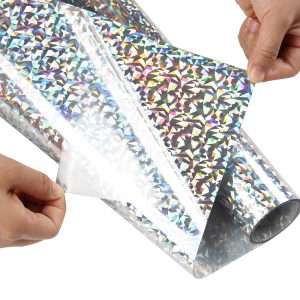 Vinilo termotransferible textil Reswoy holográfico plateado triagular