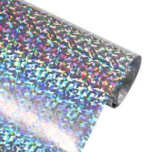 Vinilo termotransferible textil Reswoy holográfico plateado triagular