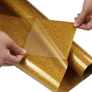 Vinilo termotransferible textil Reswoy glitter dorado