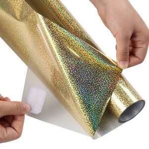 Vinilo termotransferible textil Reswoy holográfico dorado